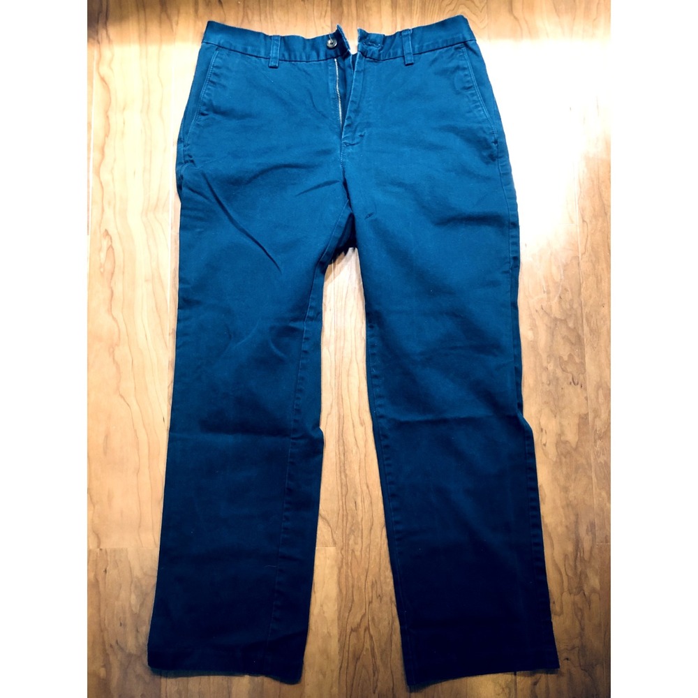 Haggar Premium Khaki Pants Mens 32x29 Blue Iron Free Classic Fit Flat Front